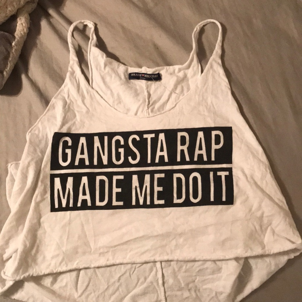 Cute “gangsta rap made me do it” crop top